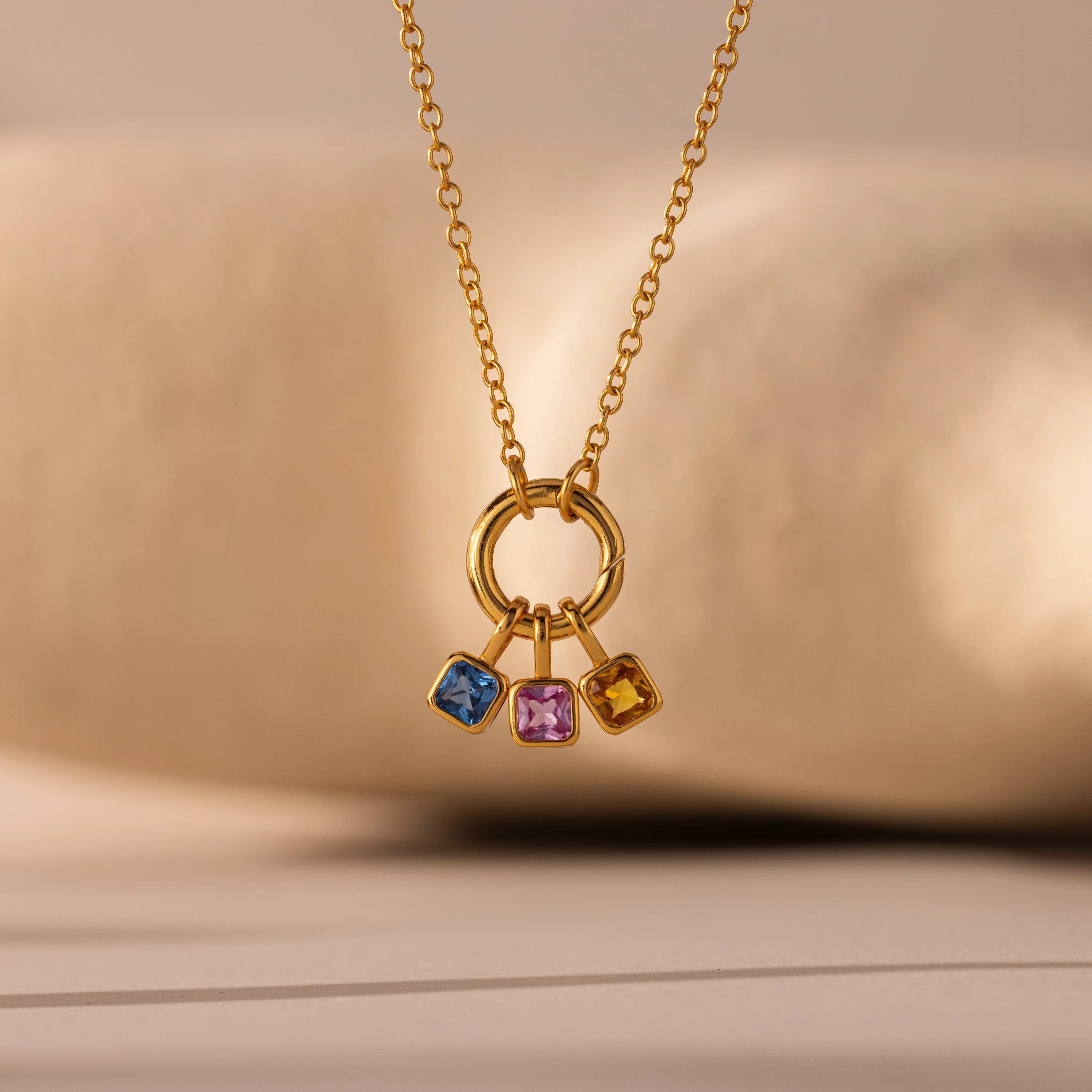 Square Bezel Aquamarine Charm - Image 3