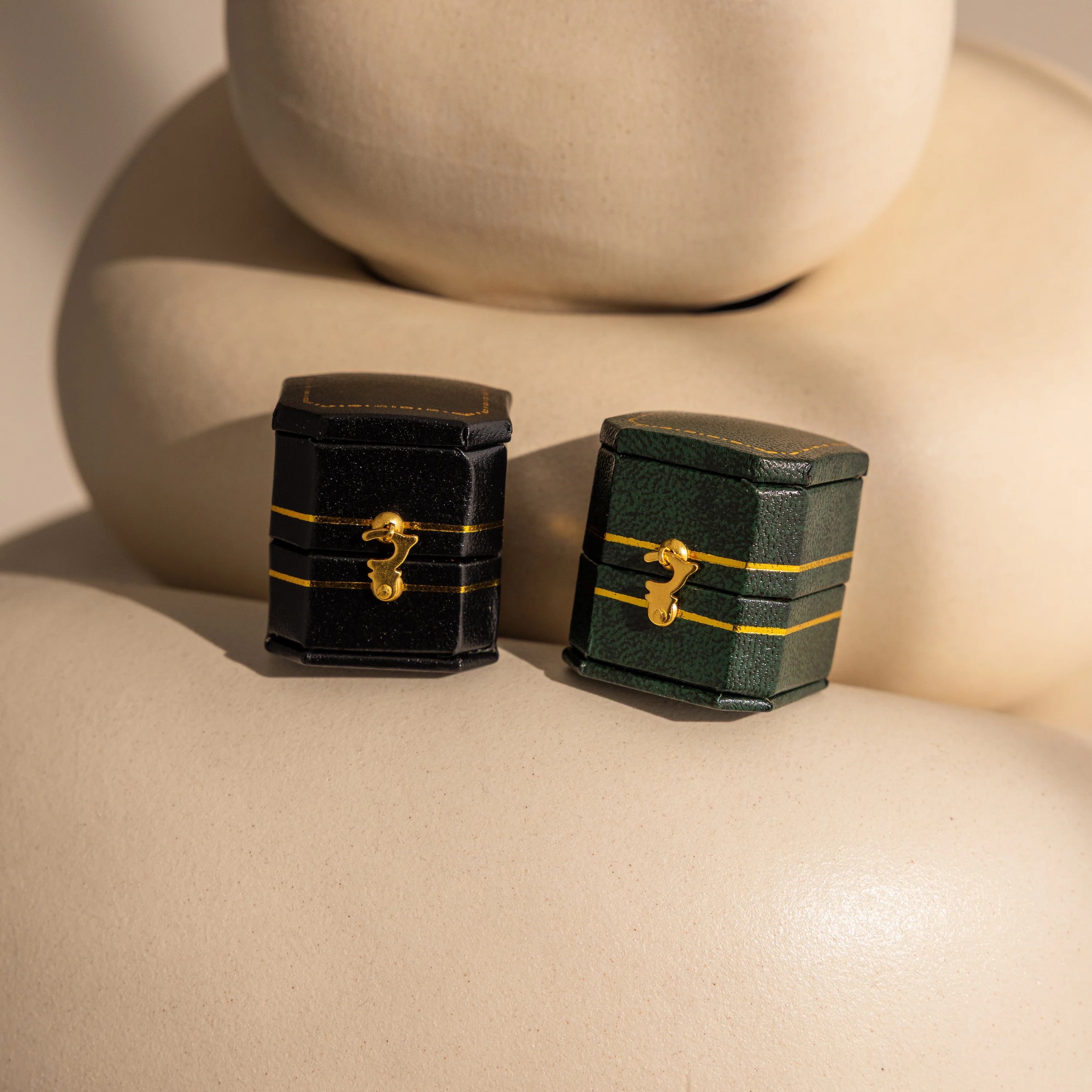 Green Leather Ring Box - Image 6