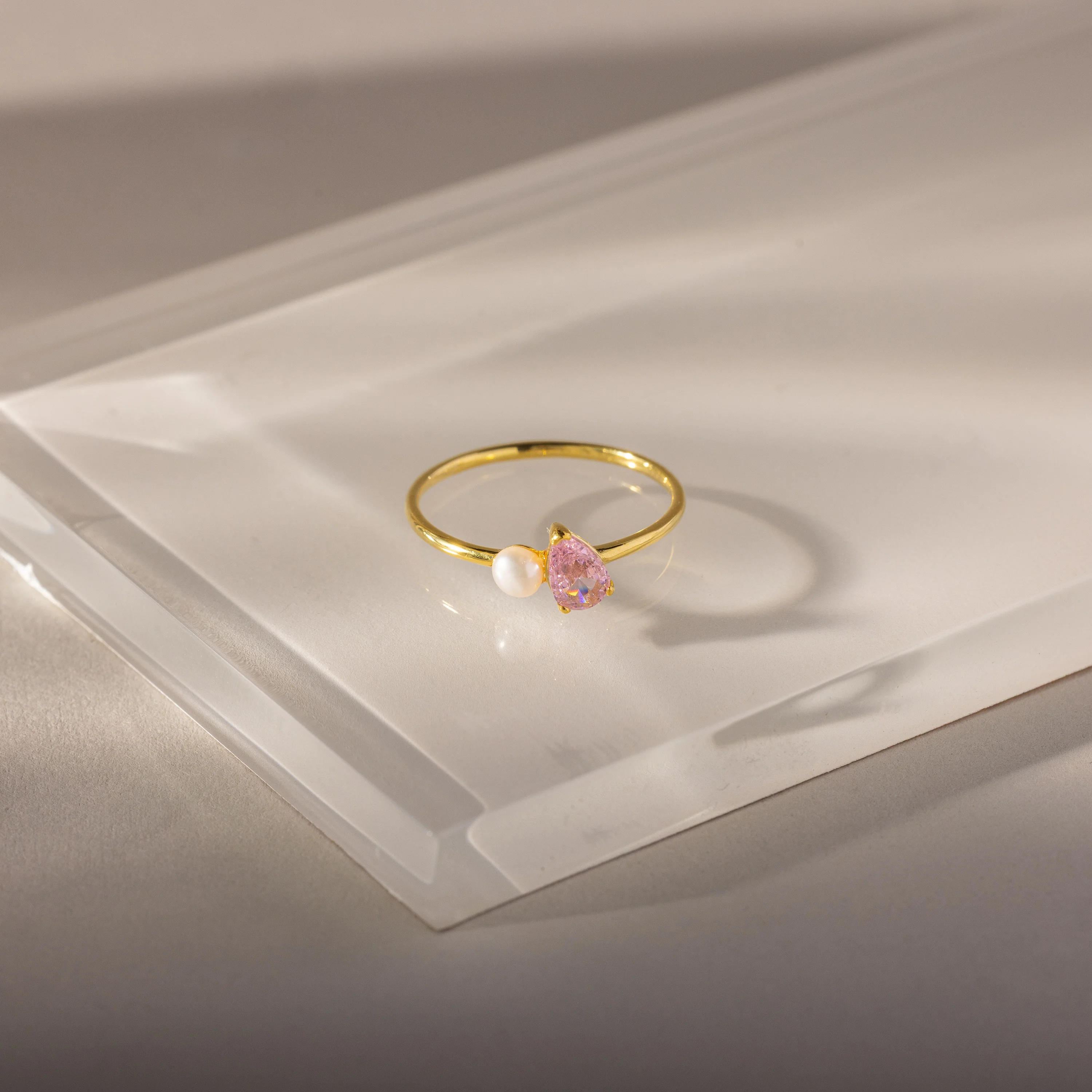 Teardrop Birthstone & Pearl Ring - Image 19