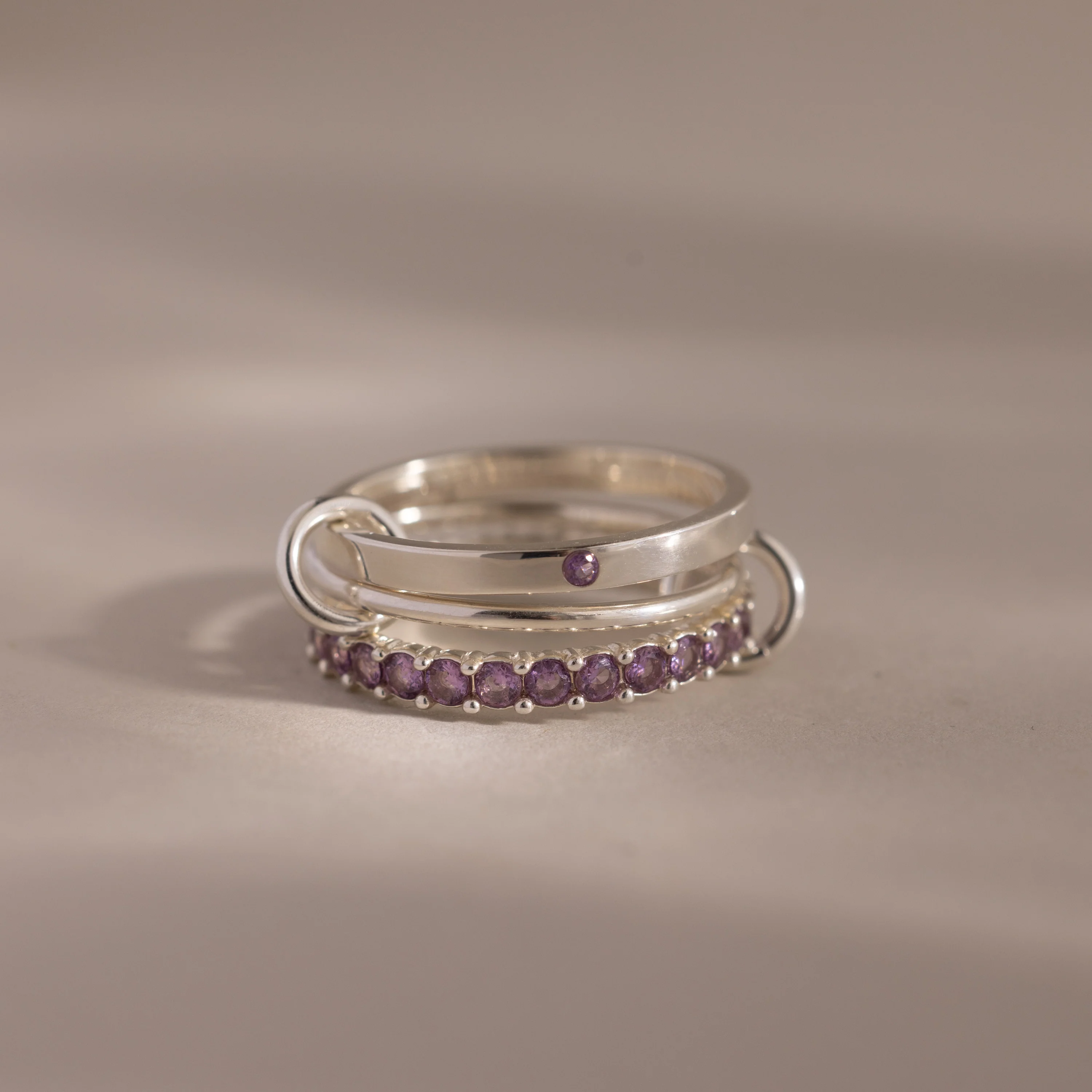 Triple Linked Alexandrite Ring Set - Image 3