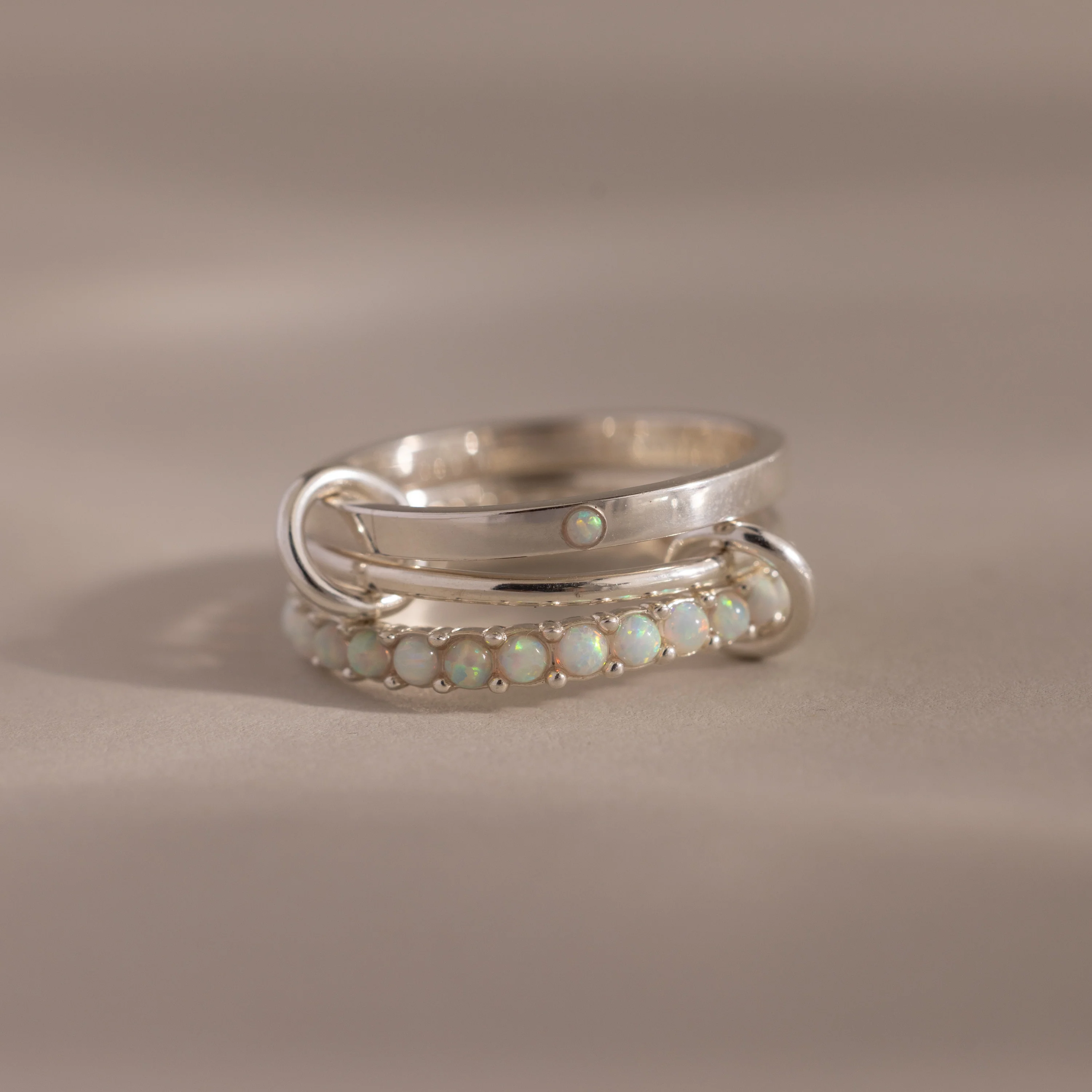 Triple Linked Opal Ring Set - Image 3