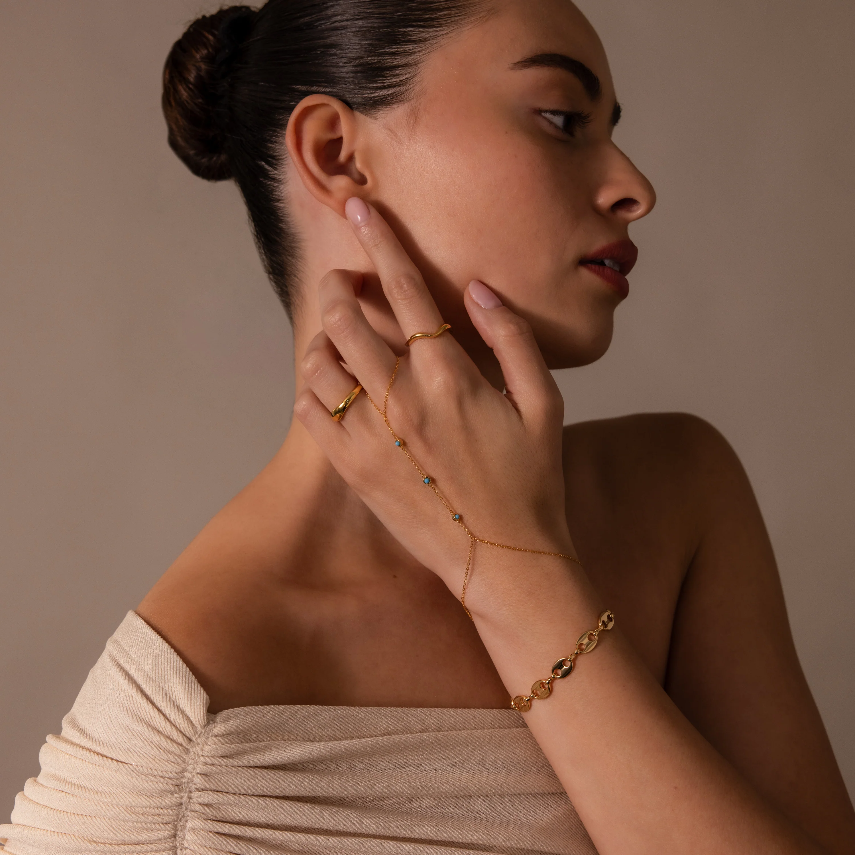 Turquoise Hand Chain Bracelet - Image 7