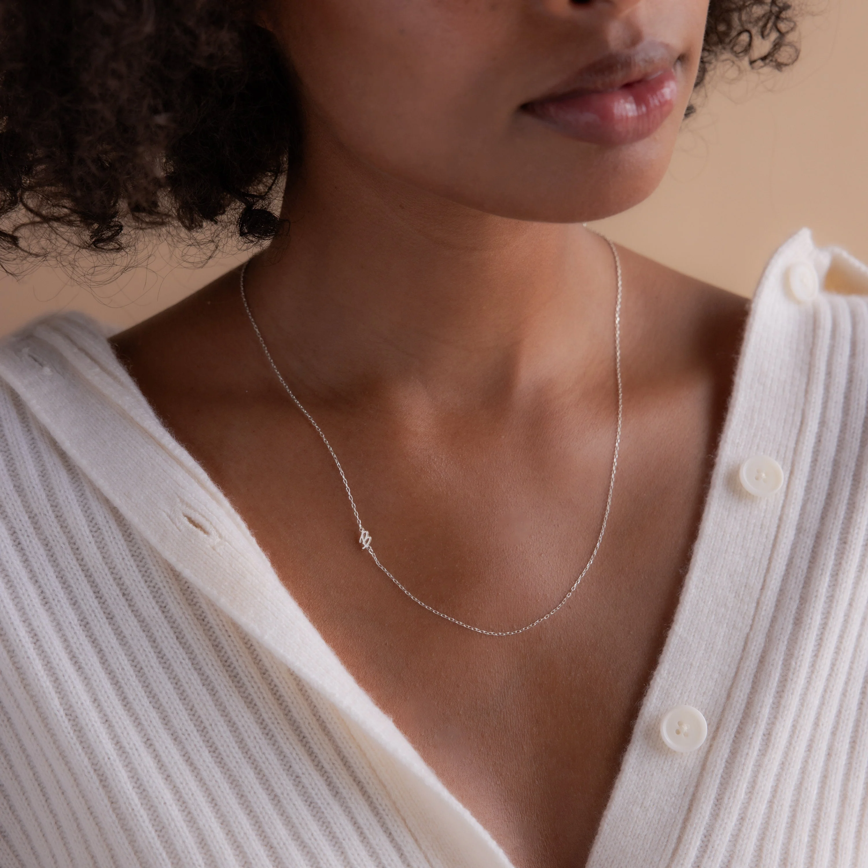 Venice Sideways Initial Necklace - Image 4