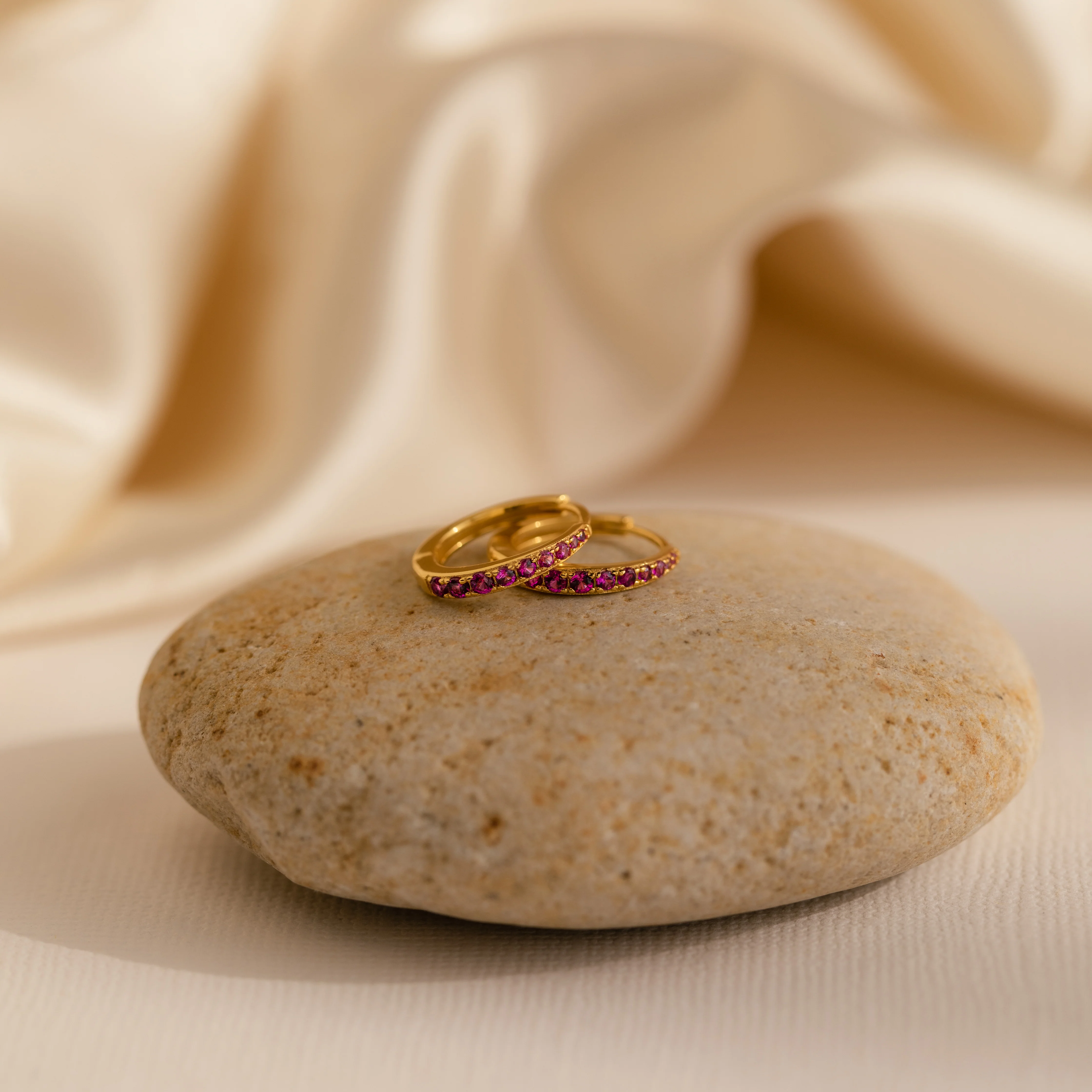 Vera Pave Birthstone Huggies - Image 10