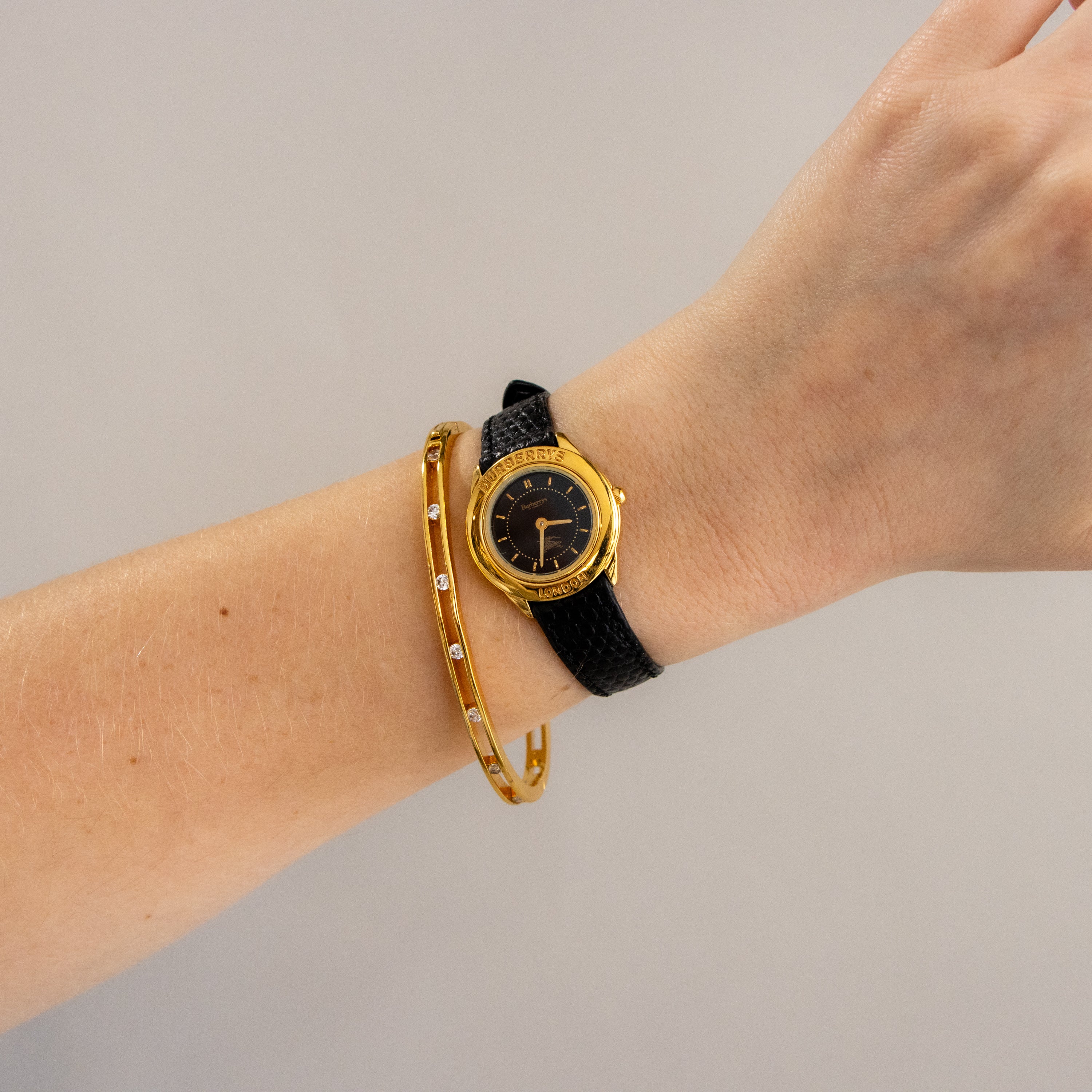 Vintage Burberrys Midnight Dial Gold Watch