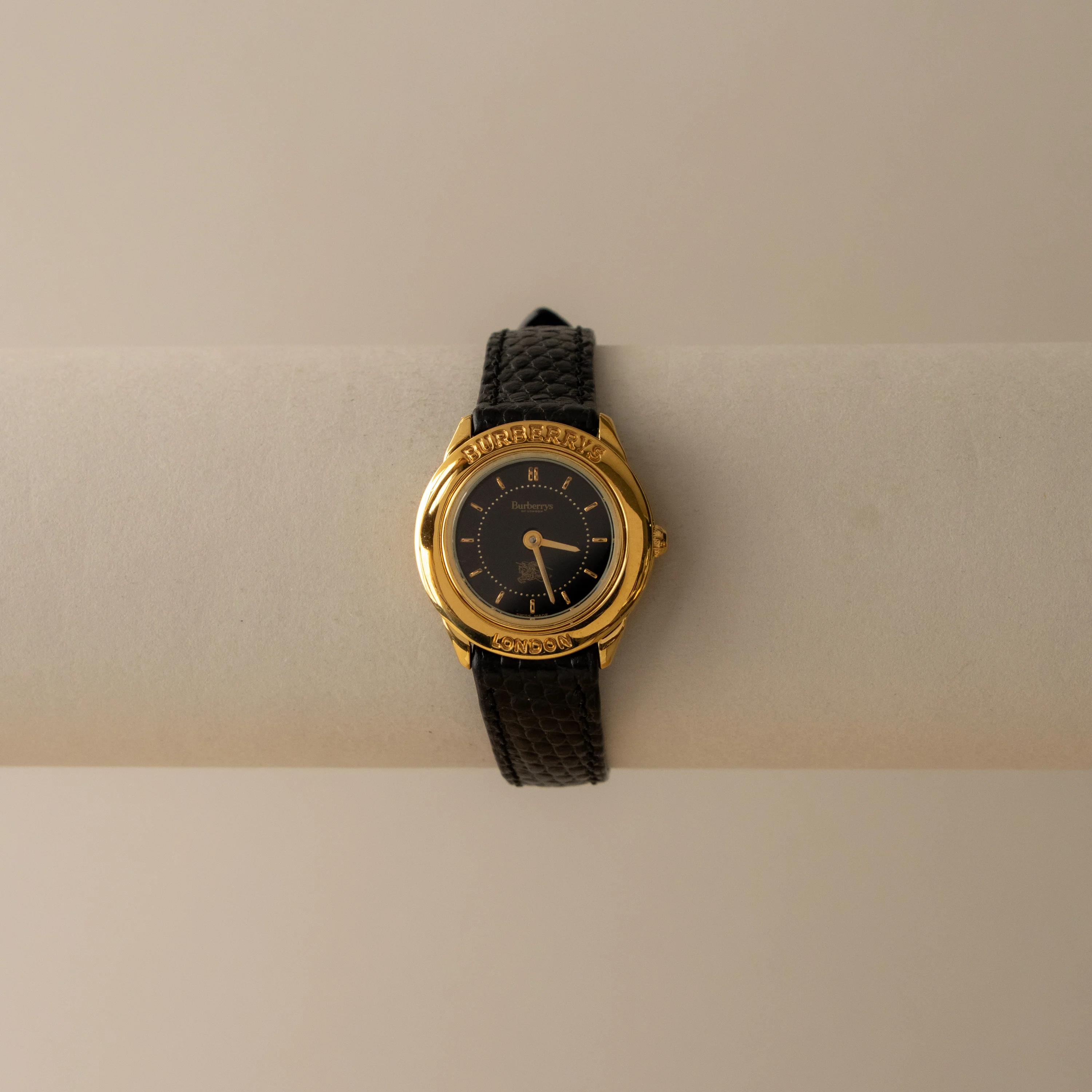 Vintage Burberrys Midnight Dial Gold Watch - Image 2