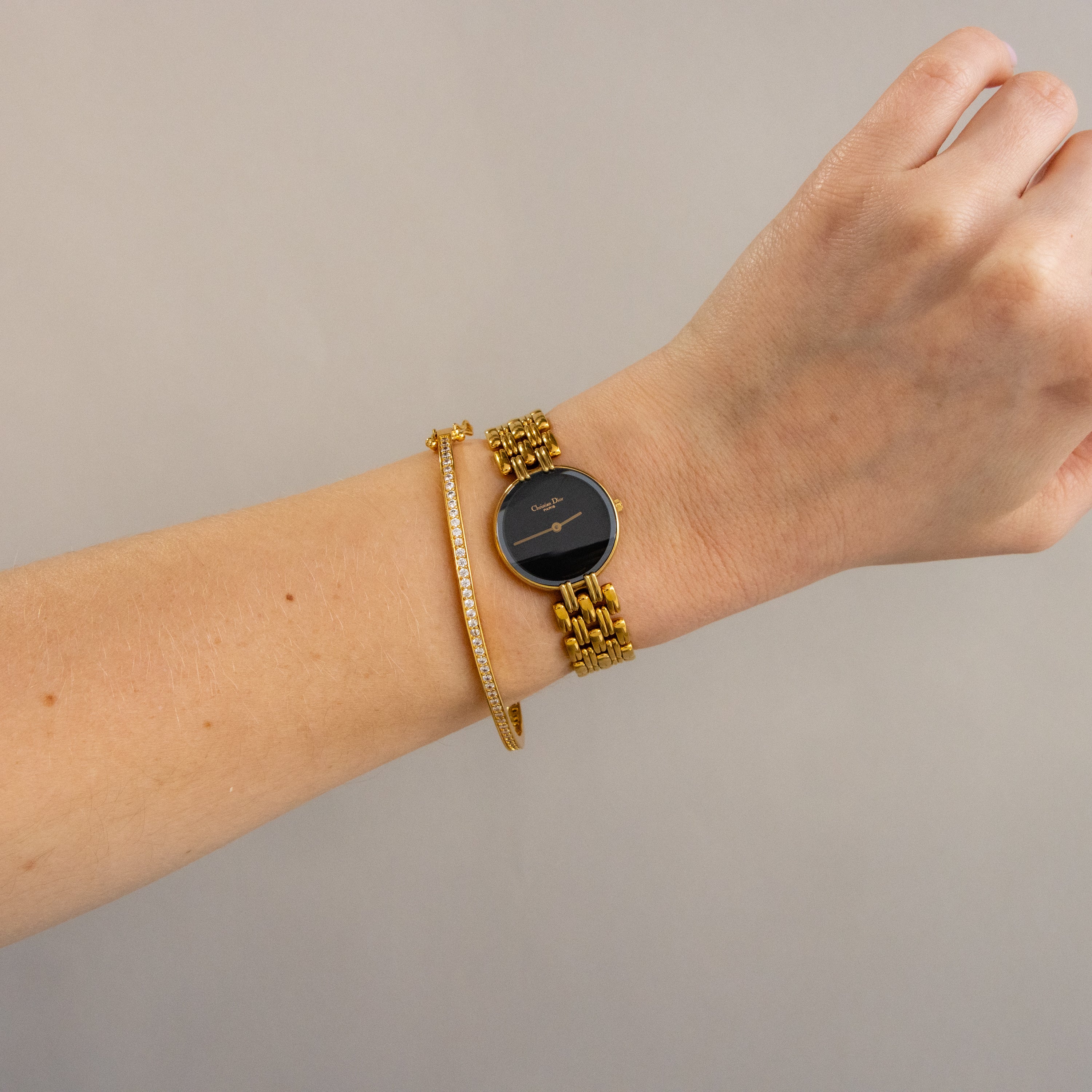 Vintage Christian Dior Swiss Midnight Gold Watch