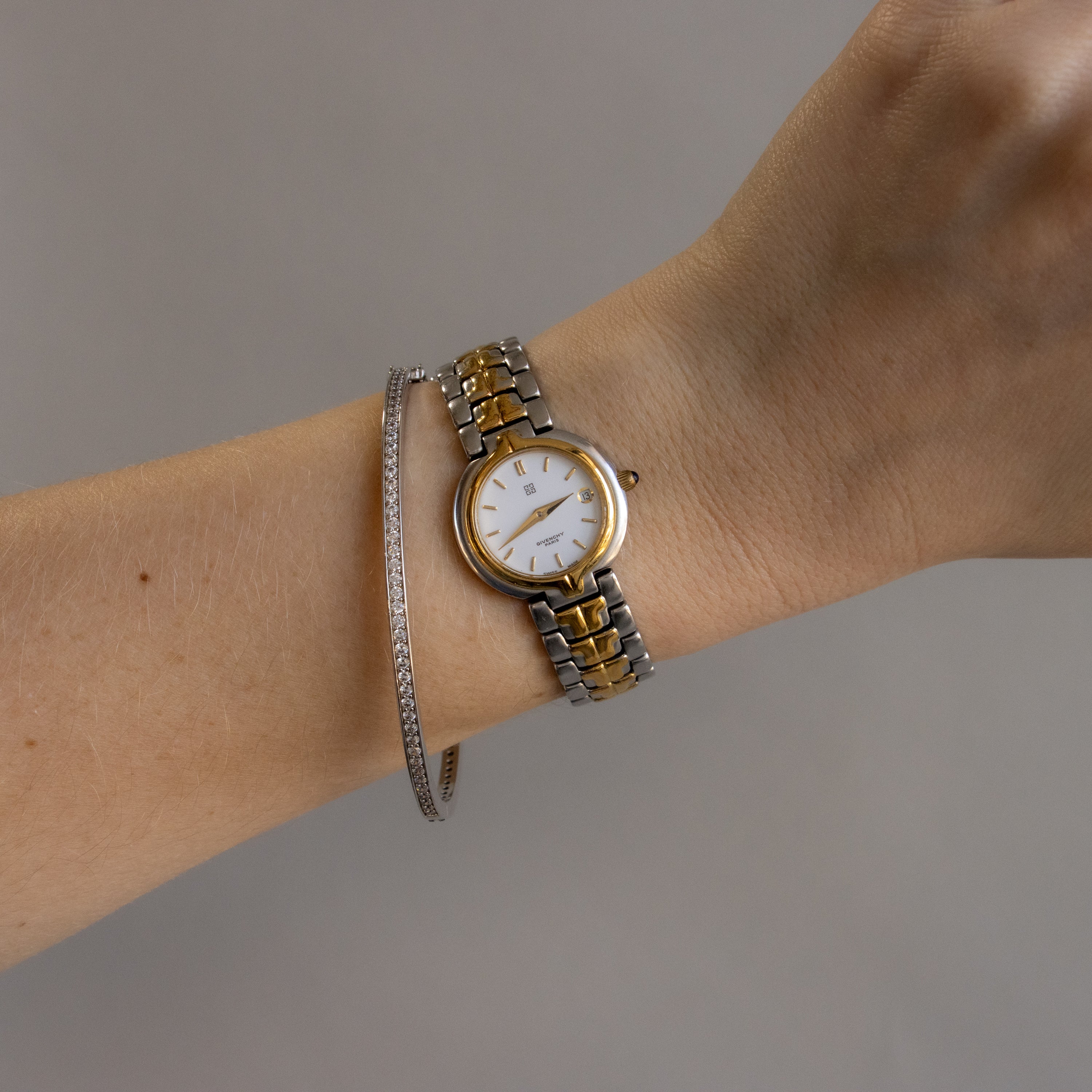 Vintage Givenchy Swiss Paris Two Tone Watch