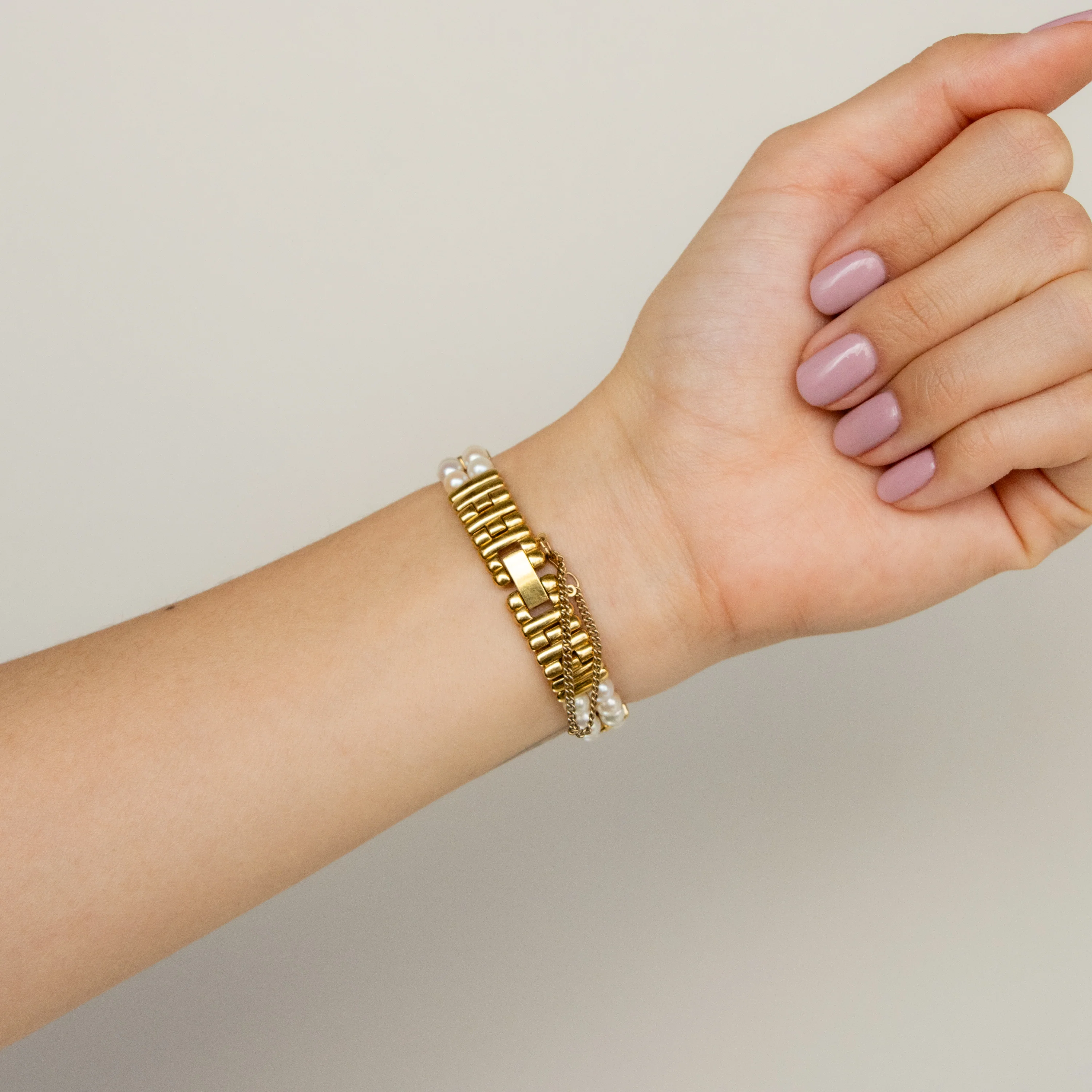 Vintage Mikimoto Pearl Gold Watch - Image 3