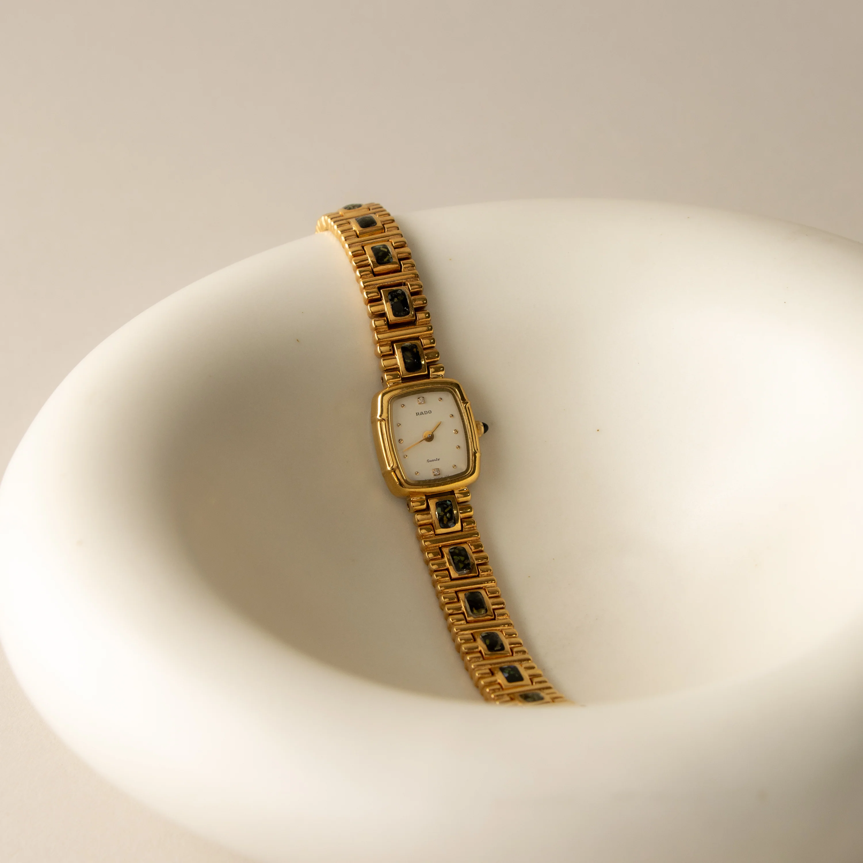 Vintage Rado Mosaic Link Gold Watch - Image 2